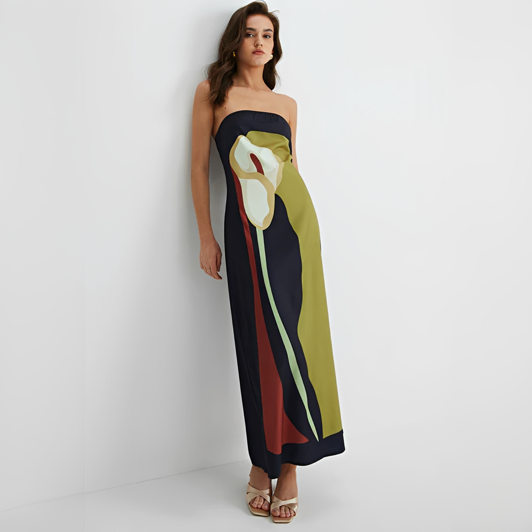 Delaney - Schickes Kleid mit floralen Mustern und Tube-Top