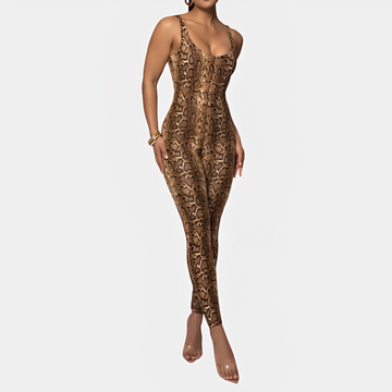 Elaine - Eleganter Bedruckter Bodycon-Jumpsuit