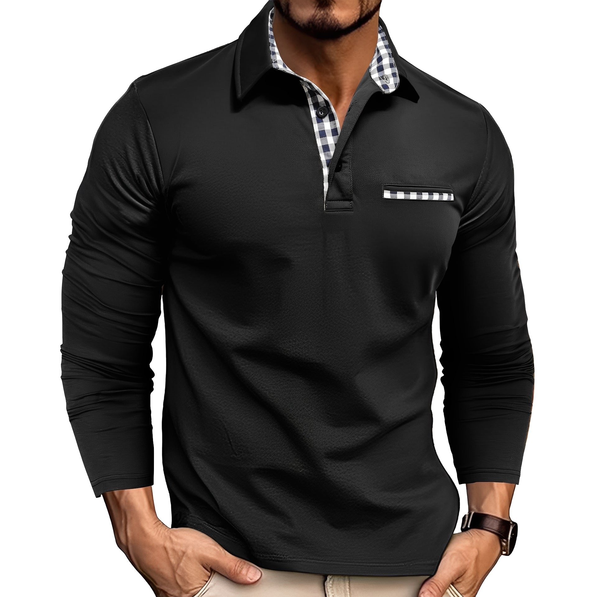 Charel - Bequemes Langarm-Poloshirt für Herren