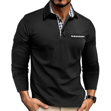 Charel - Bequemes Langarm-Poloshirt für Herren