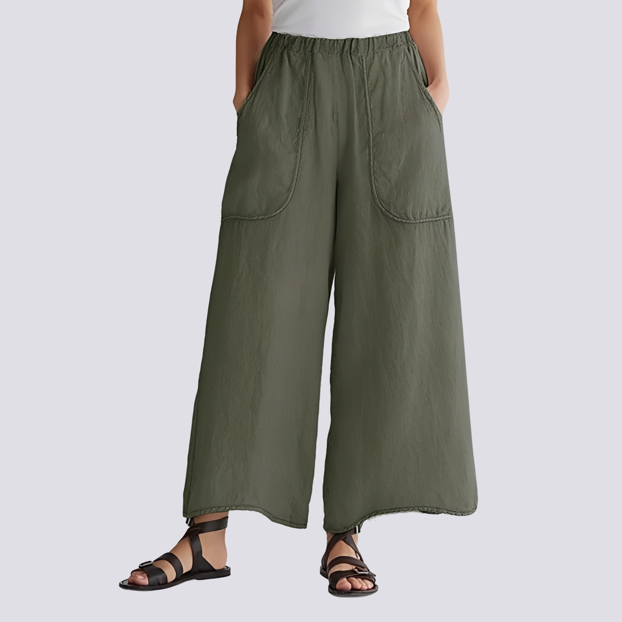 Angela - Bequeme Damenhose mit weitem Bein