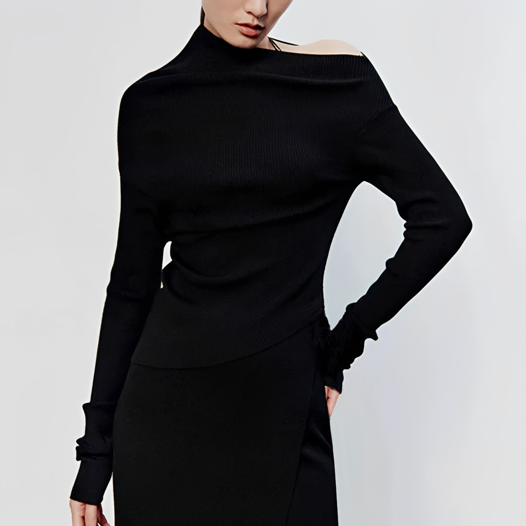 Larissa - Langärmliges Shirt mit asymmetrischem Design