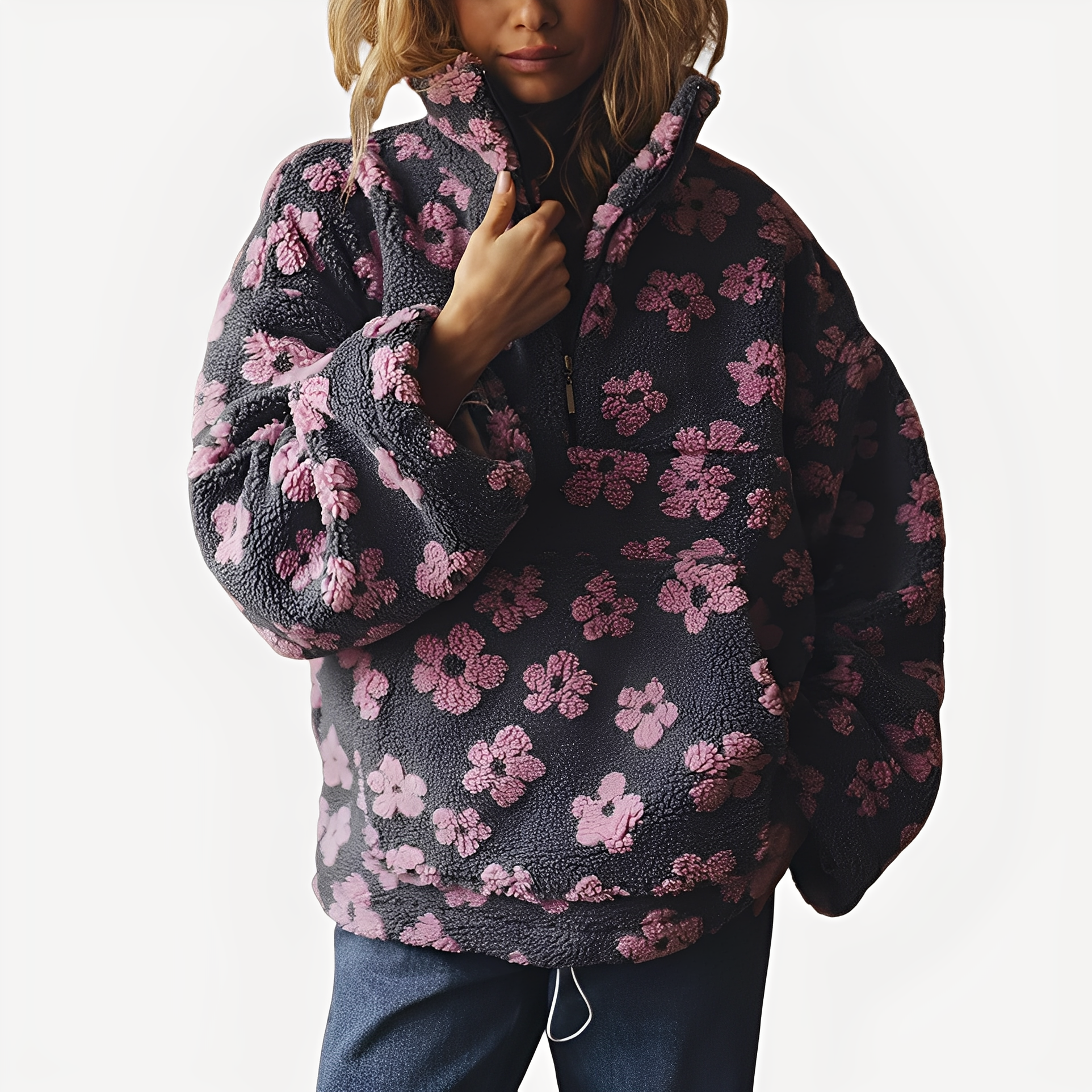 Elizabeth - Moderner Pulli mit Blumendekor