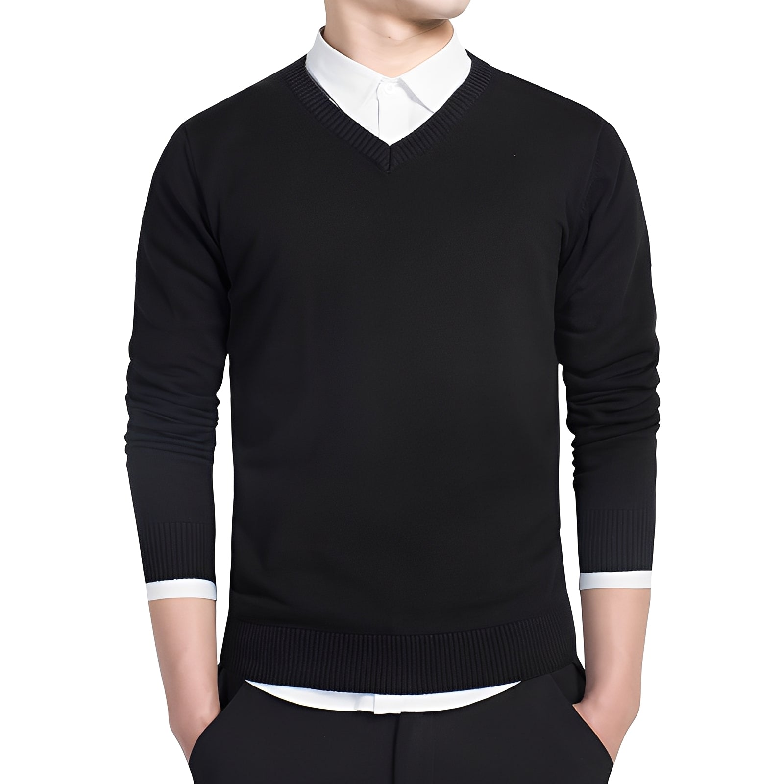 Tom - Legerer Herrenpullover mit V-Ausschnitt