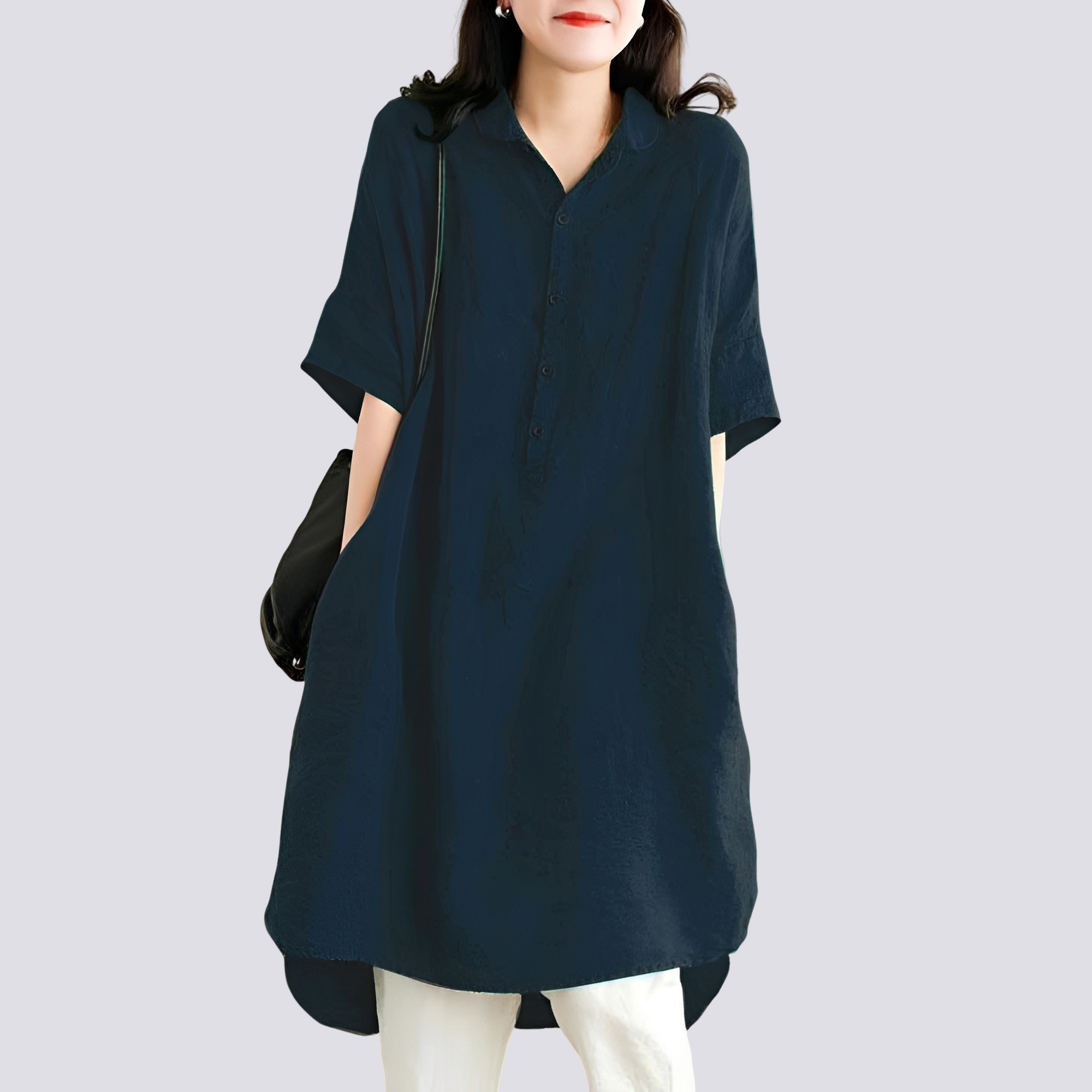 Deborah - Komfortables, locker geschnittenes Damen-Hemdkleid