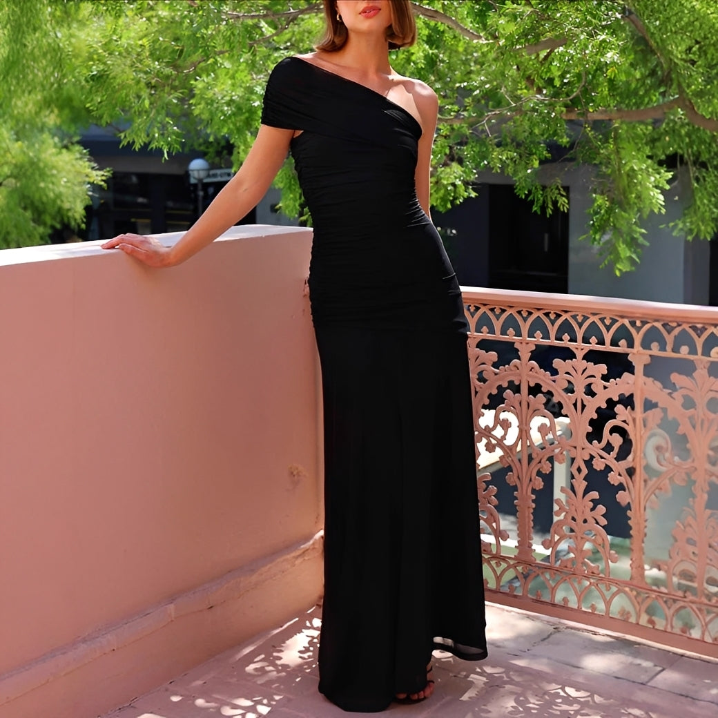 Marga - Stilvolles Maxikleid ohne Schultern