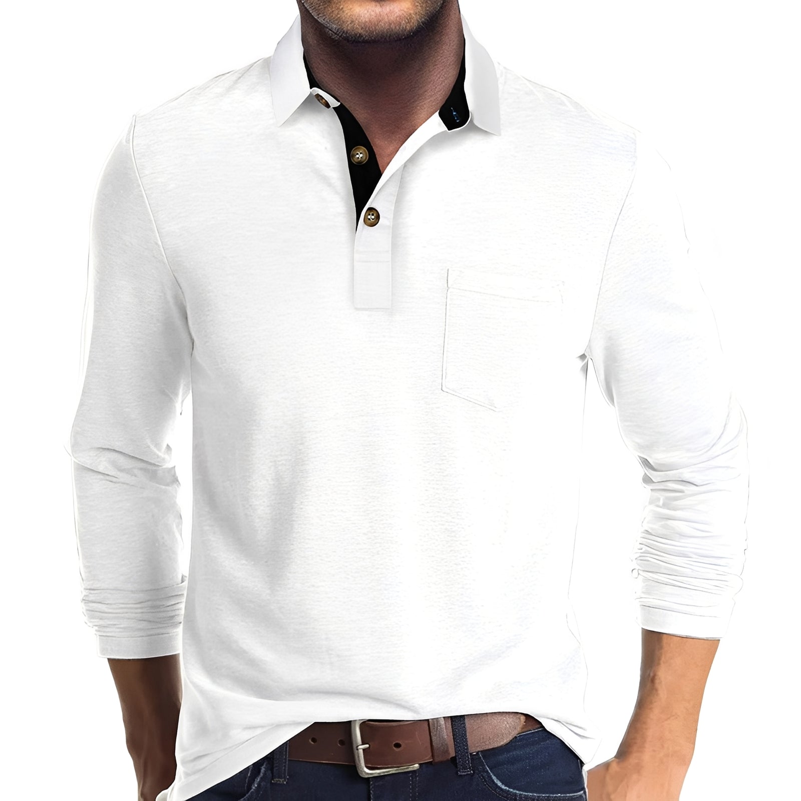 Marty - Bequemes Herren-Poloshirt mit langen Ärmeln