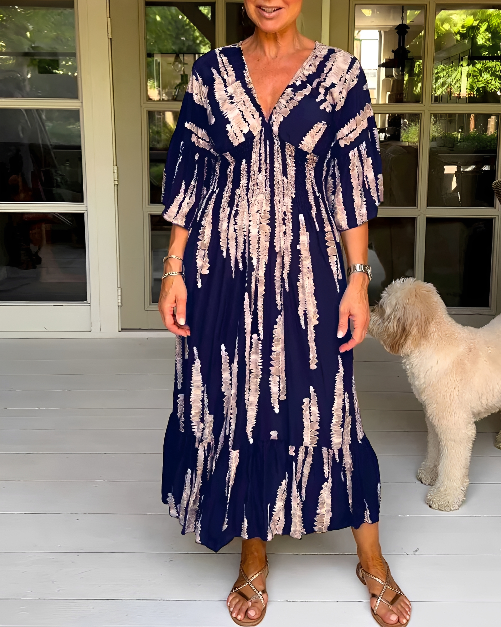 Esperanza - Schickes Midikleid mit V-Ausschnitt