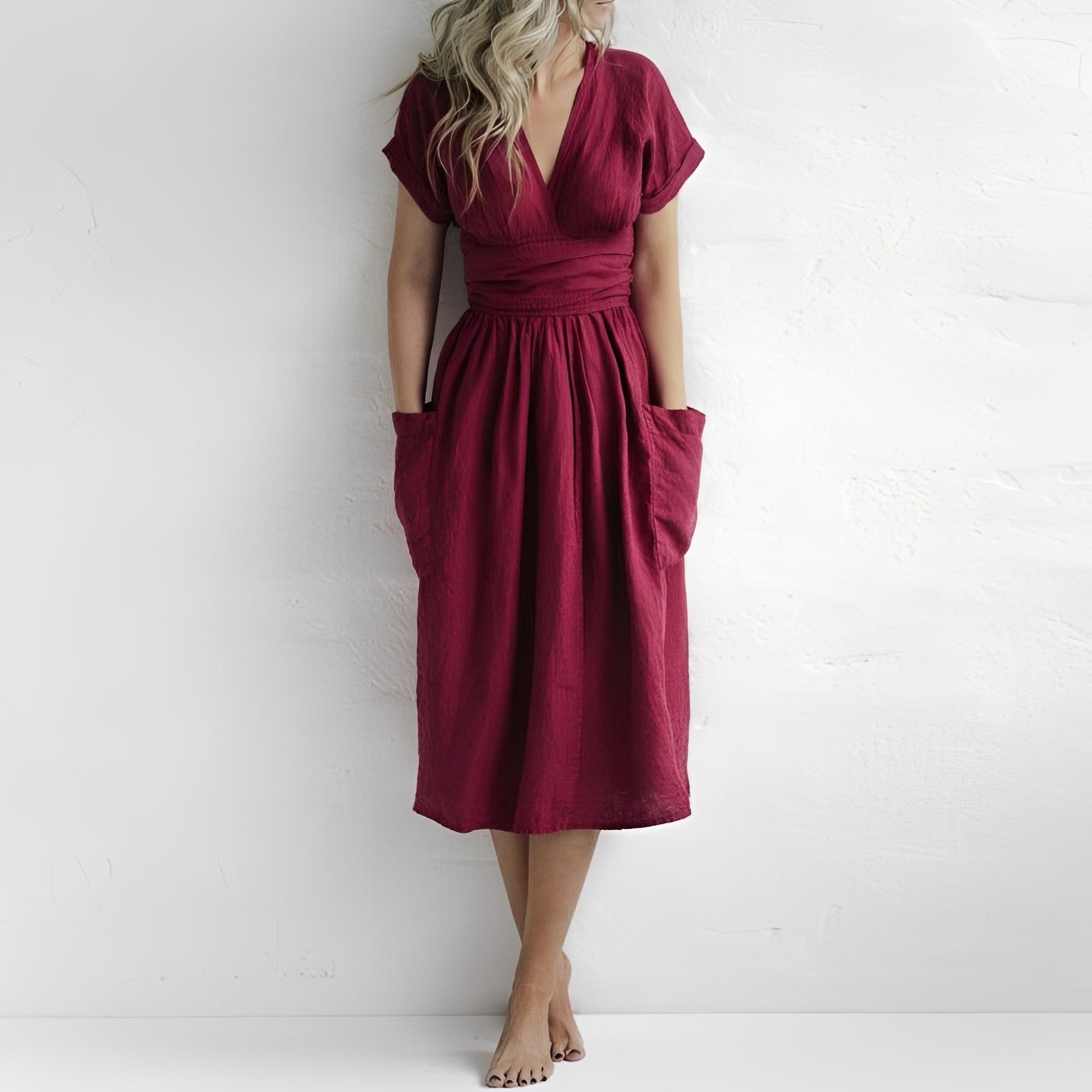 Sasha - Komfortables Wickelkleid mit Taschen