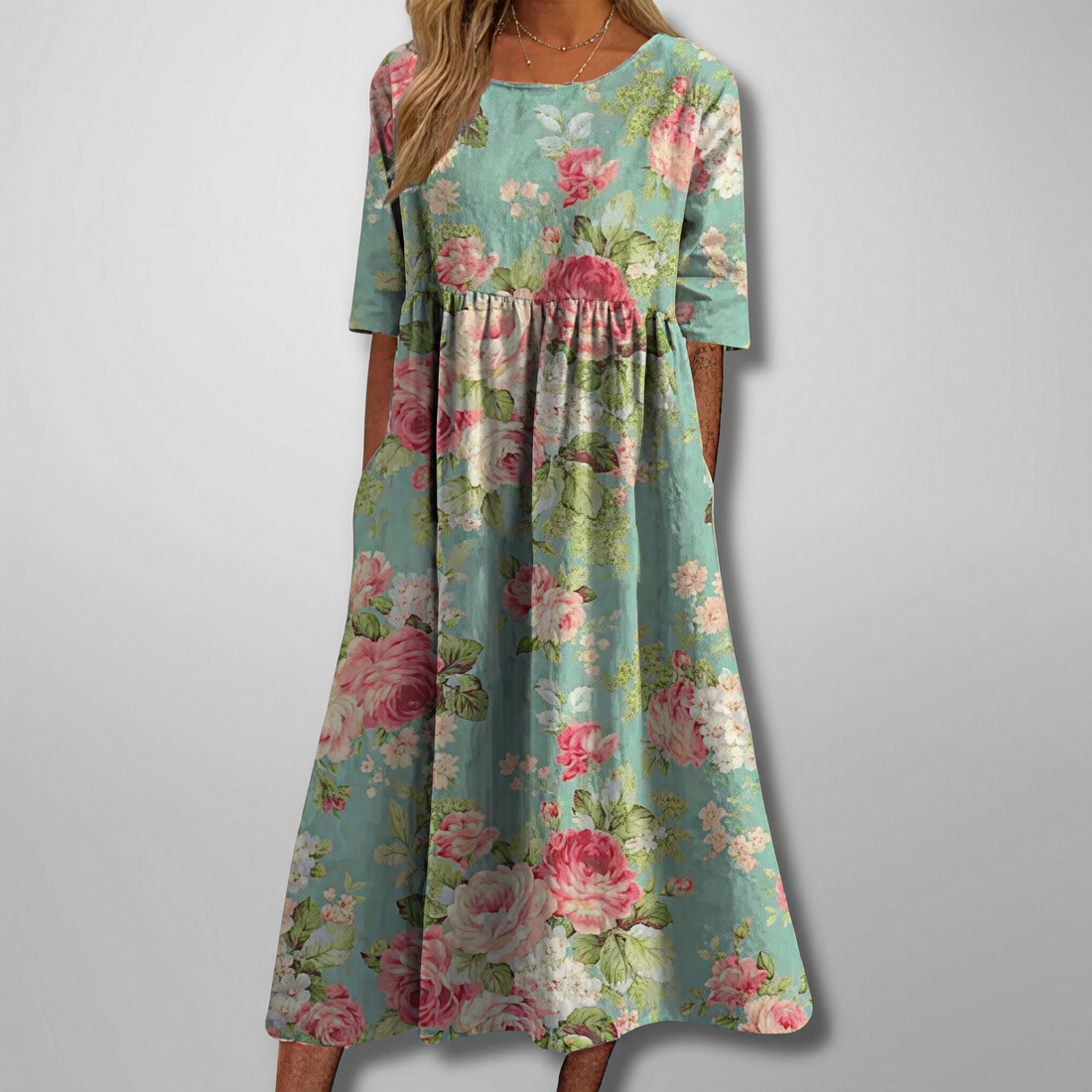 Gail – Florales Damen Maxikleid