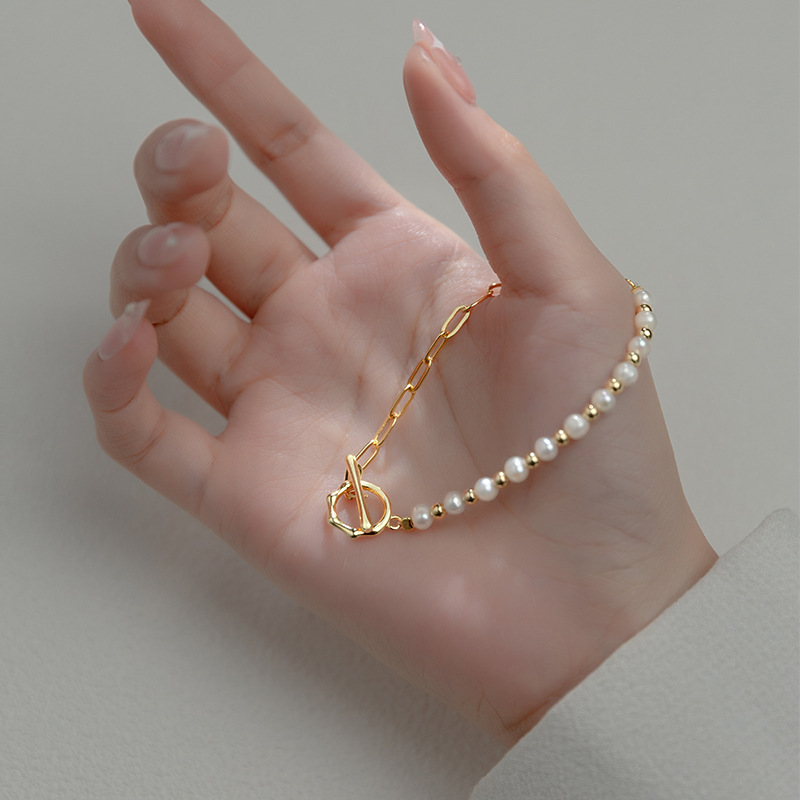 Halbseitiges Perlenarmband - Halb und halb Perlenarmband