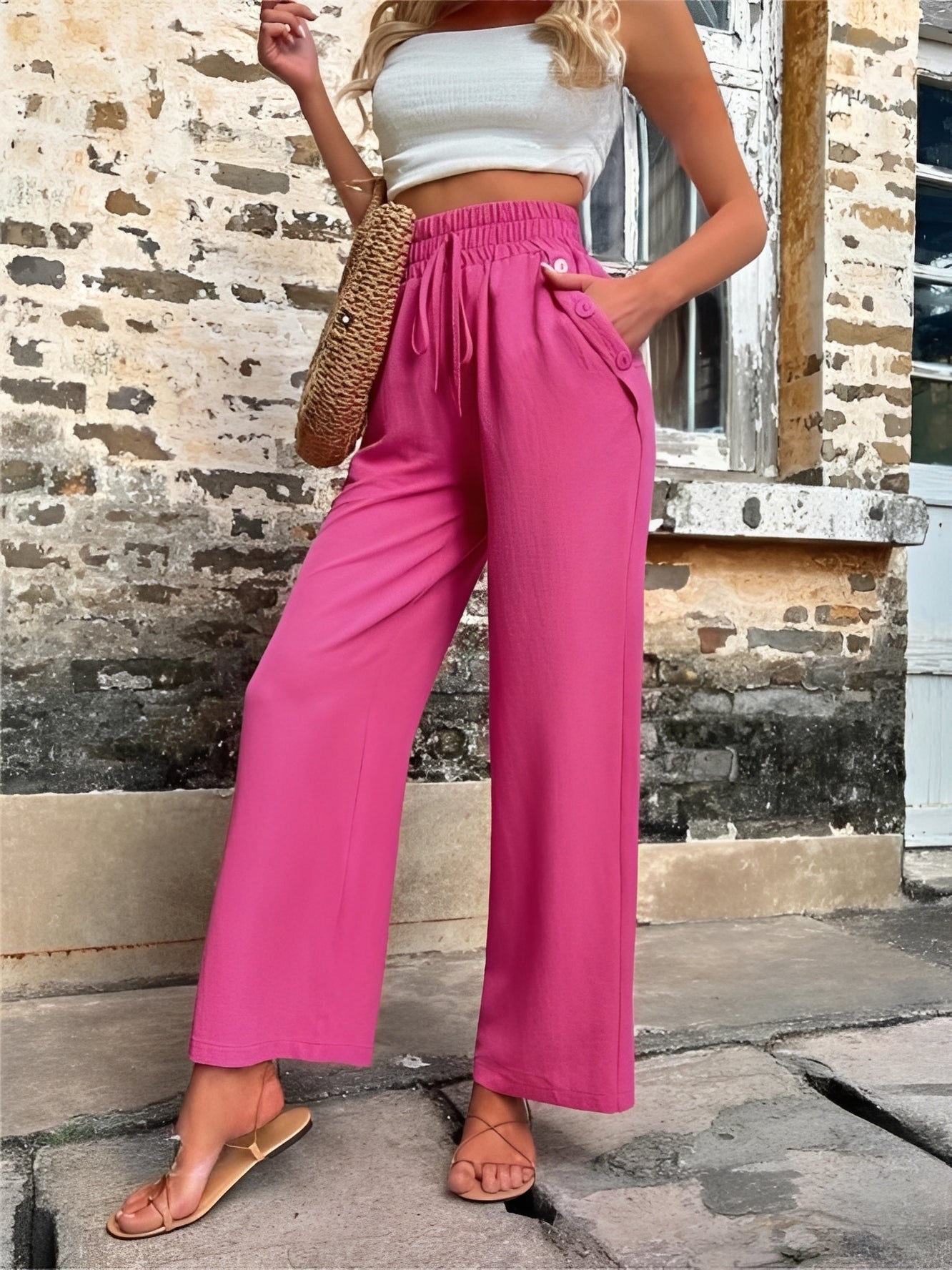 Allie - Modische, weit geschnittene Damenhose mit hoher Taille