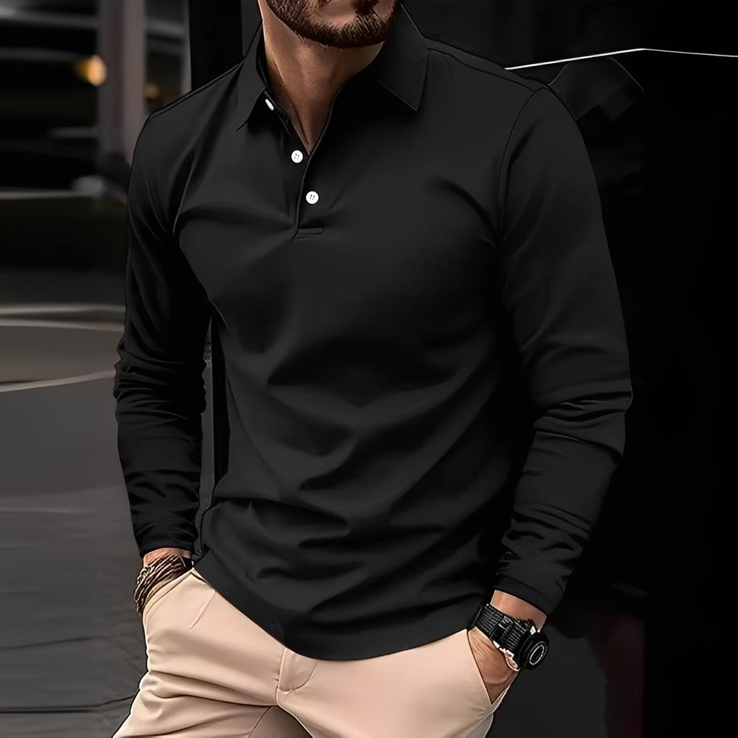 Deacon - Bequemes Langarm-Poloshirt