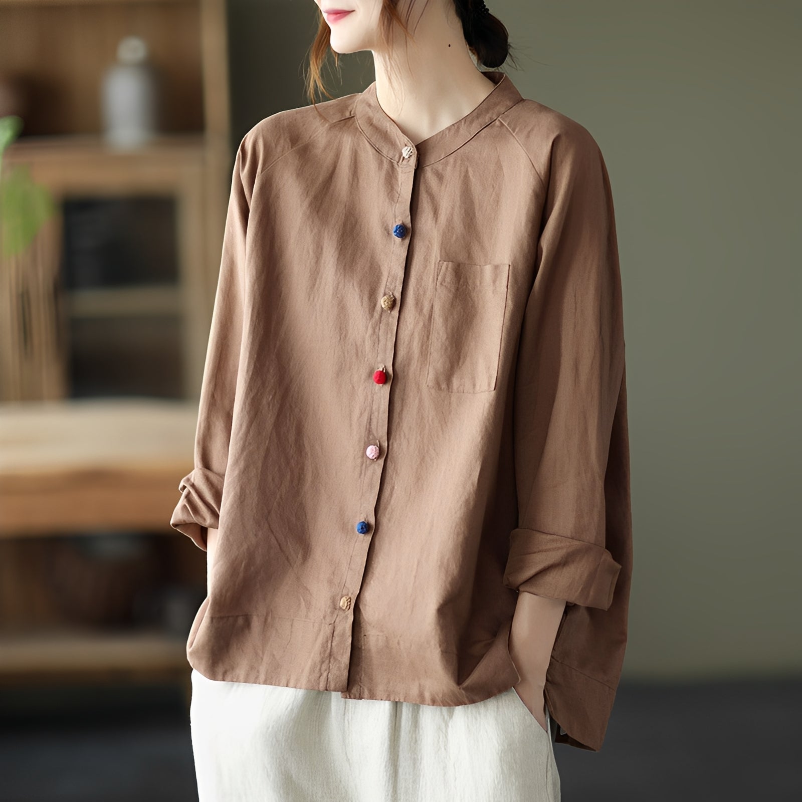 Nellie - Komfortable Bluse mit Taschen für Damen