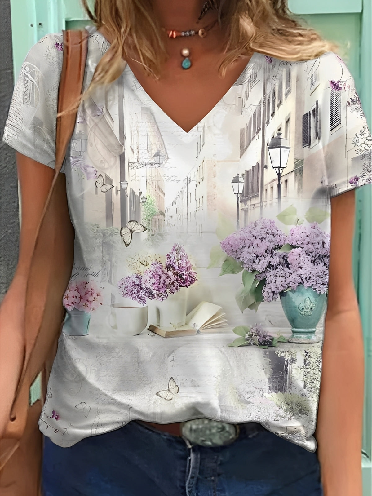 Niki - Elegantes Damenoberteil mit Blumenprint