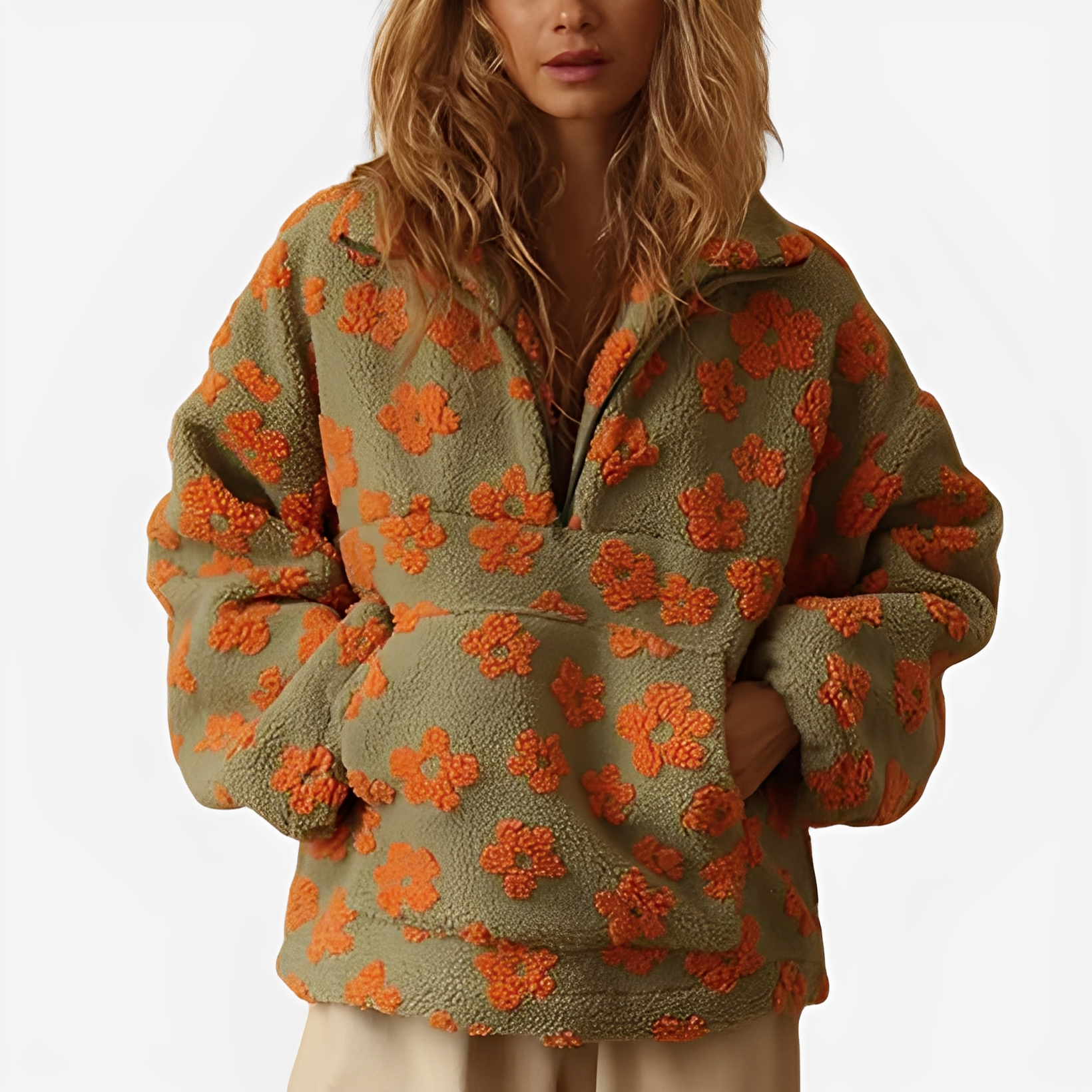 Elizabeth - Moderner Pulli mit Blumendekor