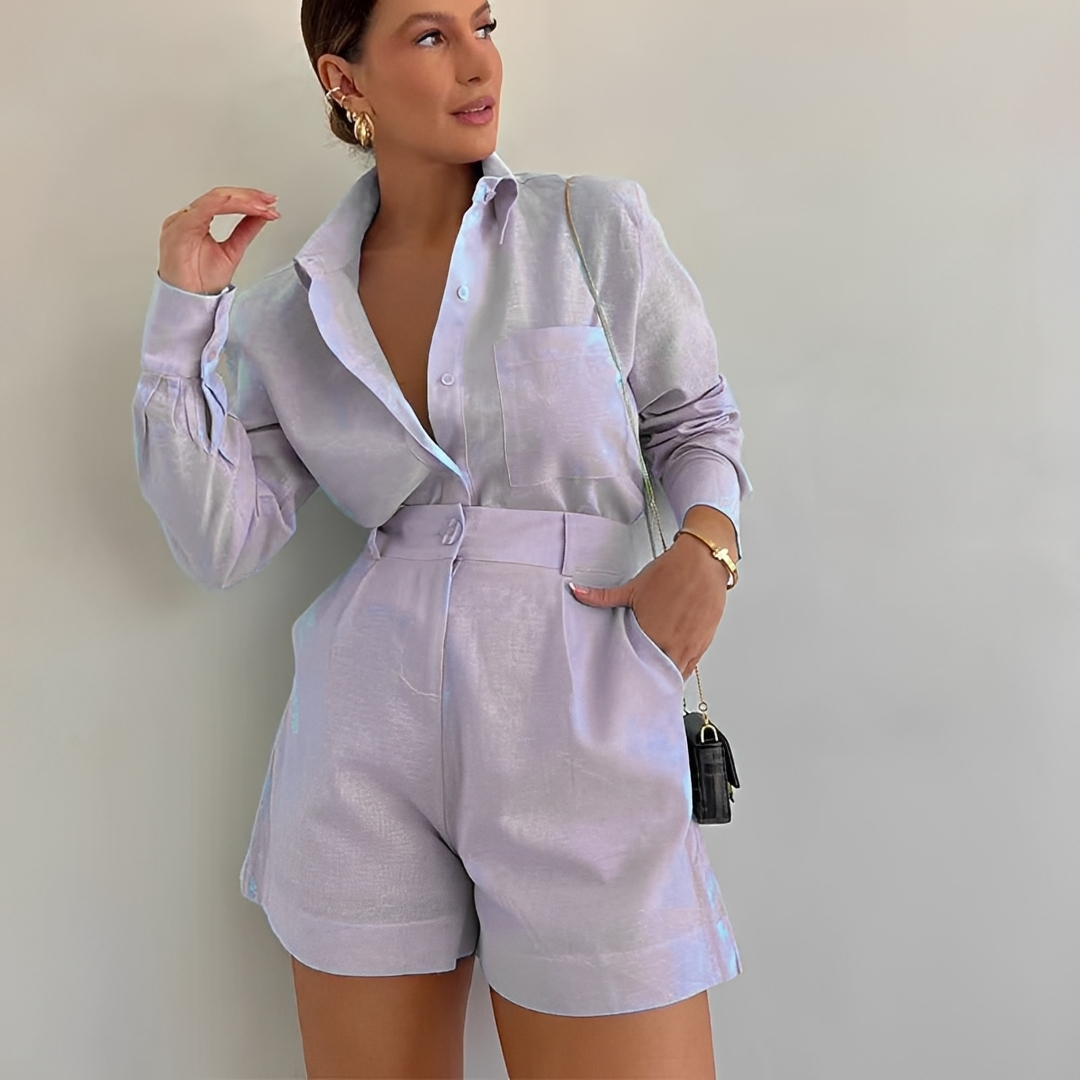 Yasin - Set mit langärmligem Oberteil und weiten Shorts