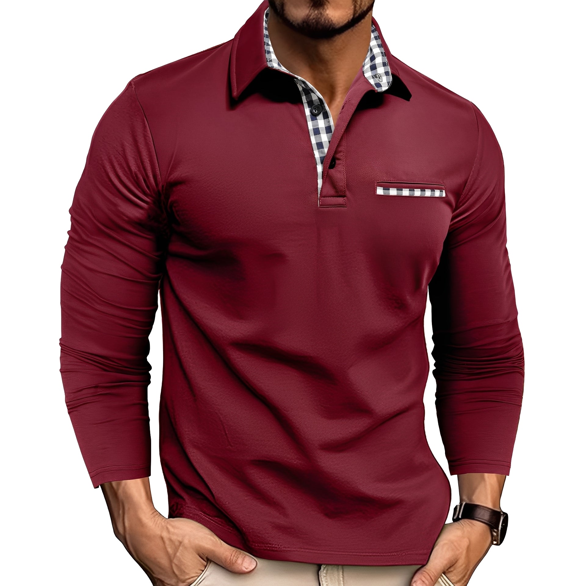Charel - Bequemes Langarm-Poloshirt für Herren