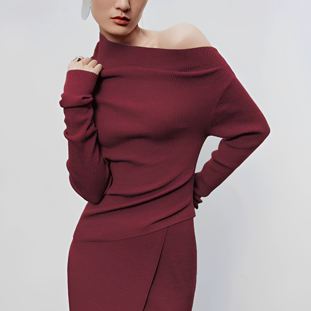 Larissa - Langärmliges Shirt mit asymmetrischem Design