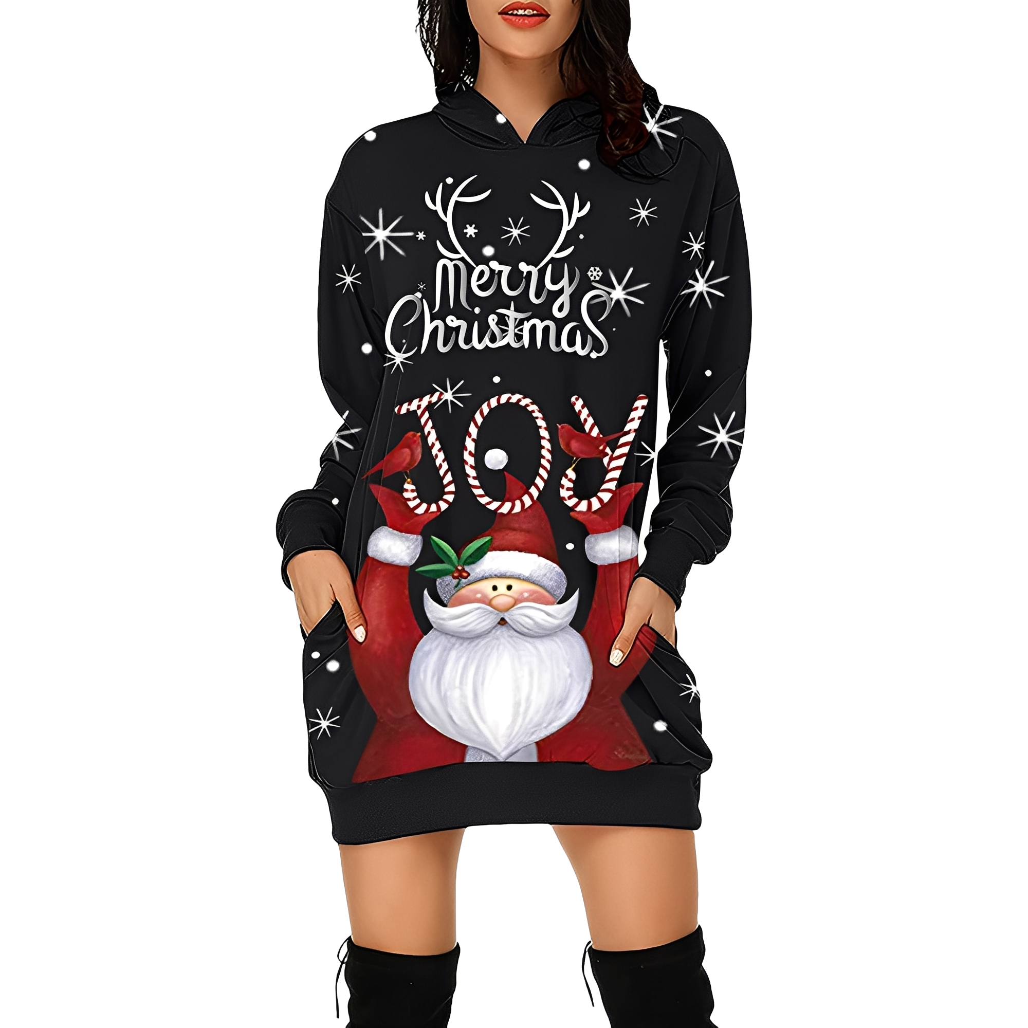 Georgia - Stilvolles Weihnachtskapuzenkleid für Damen
