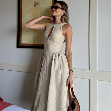 Chelou - Faltiges Maxikleid