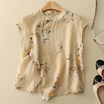 Diana - Bluse ohne Ärmel mit Blumendesign