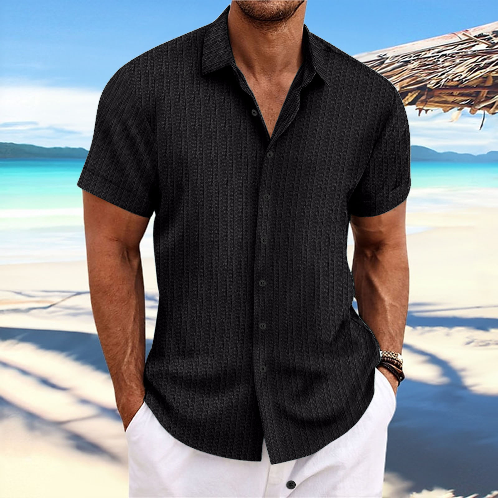 Deryck - Herren Sommerhemd mit Streifen