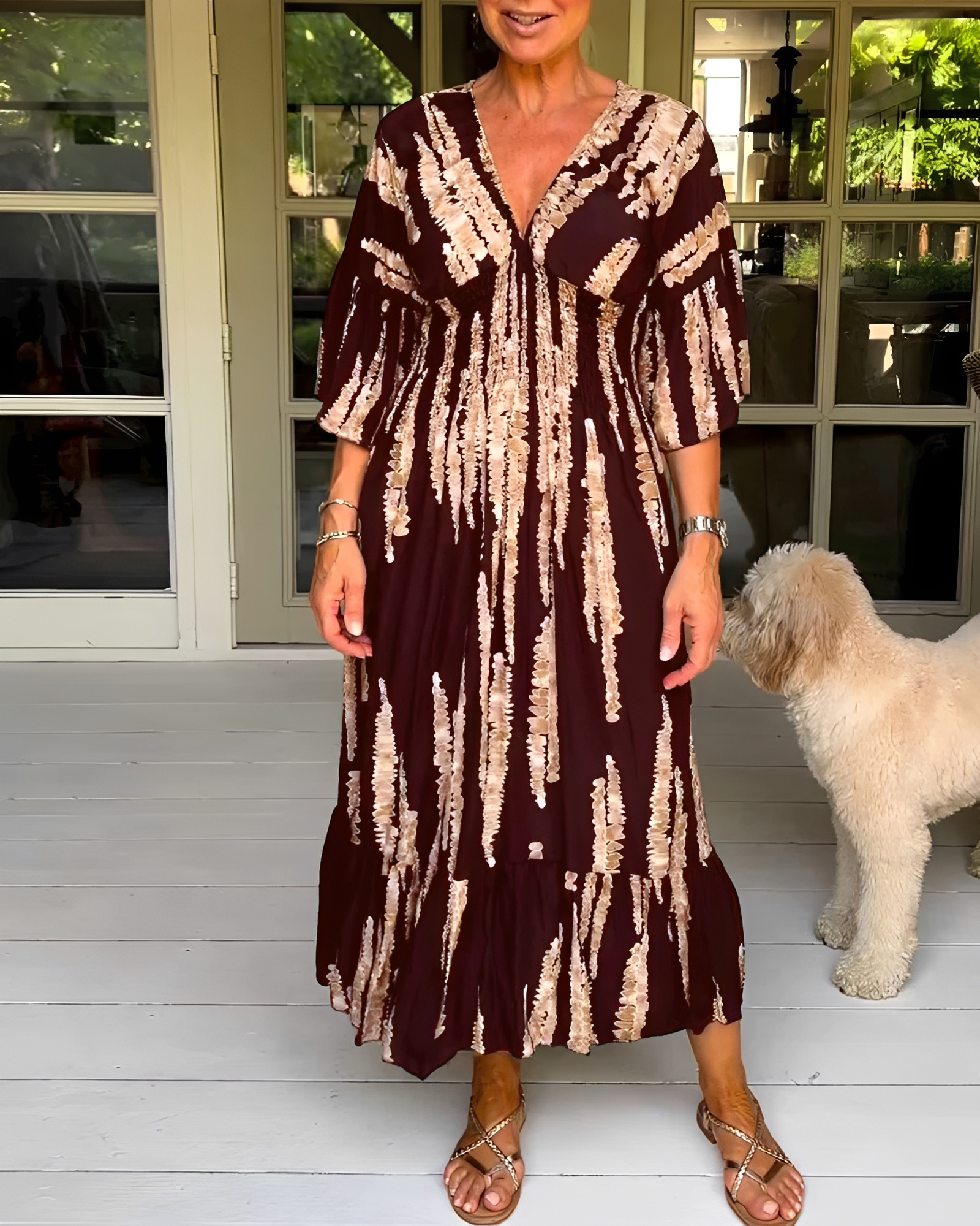 Esperanza - Schickes Midikleid mit V-Ausschnitt