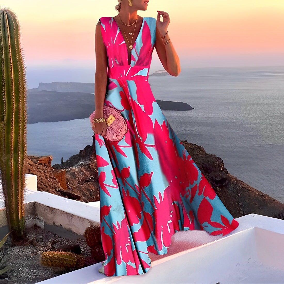 Jayleen - Ärmelloses Maxikleid mit schlichtem Design