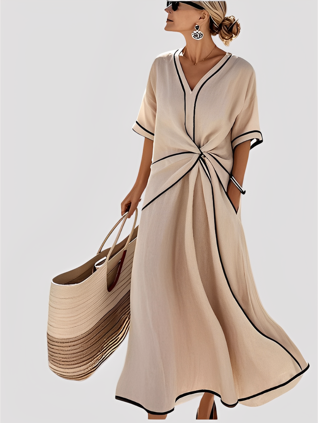 Mabel - Elegantes, locker geschnittenes Maxikleid für Damen