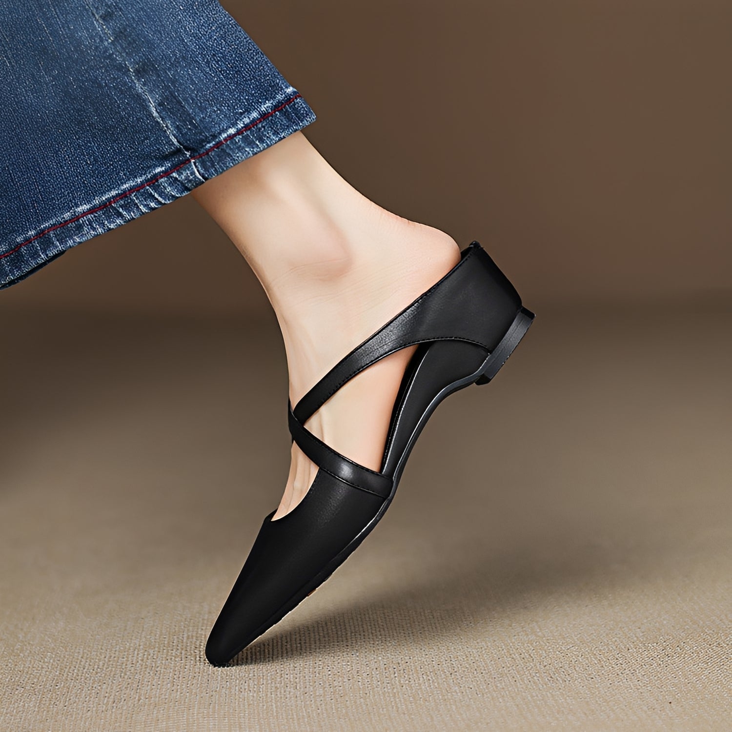 Riley - Moderne Flache Mules im Used-Look