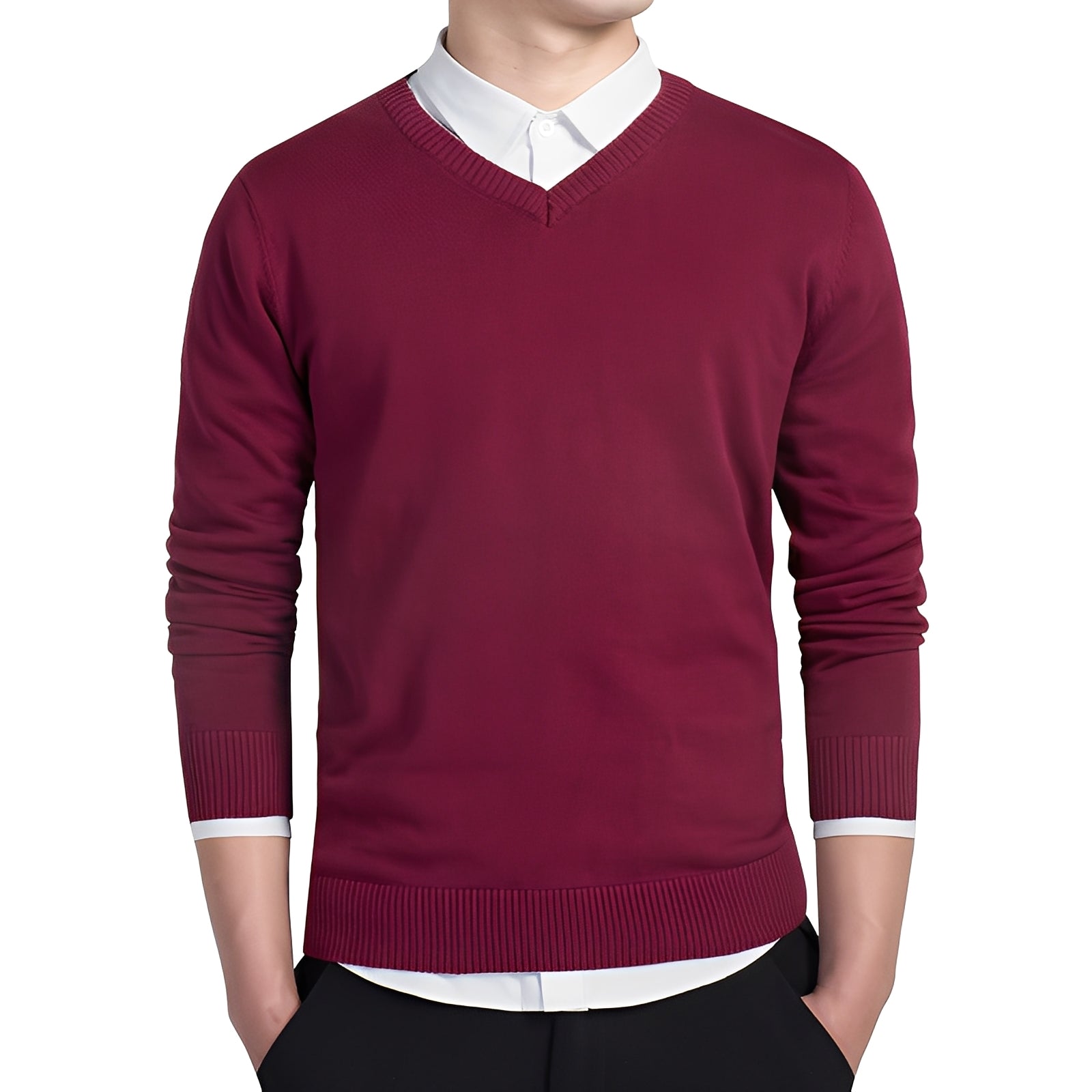 Tom - Legerer Herrenpullover mit V-Ausschnitt
