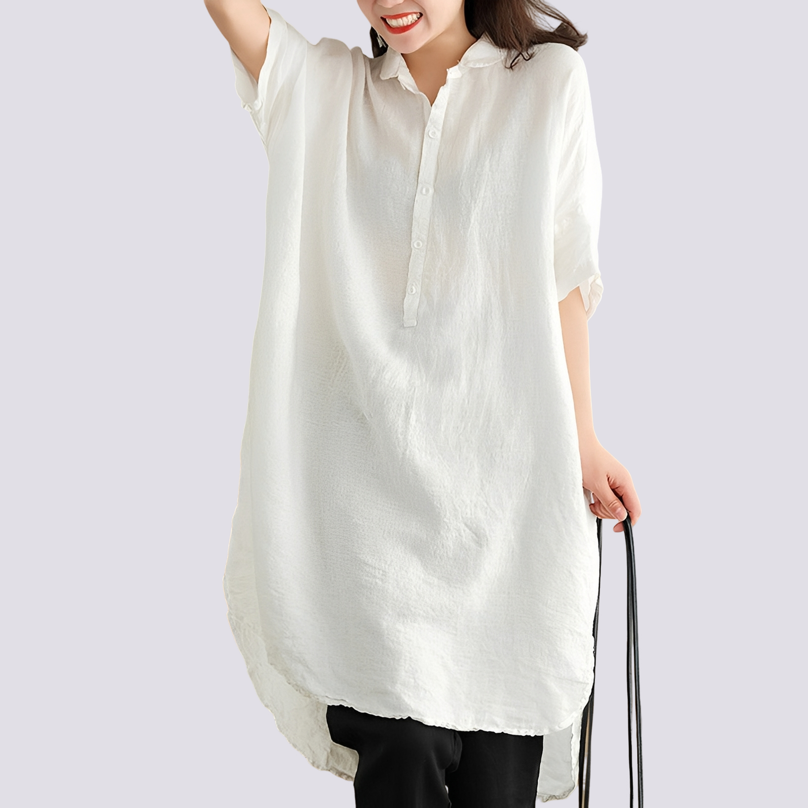 Deborah - Komfortables, locker geschnittenes Damen-Hemdkleid