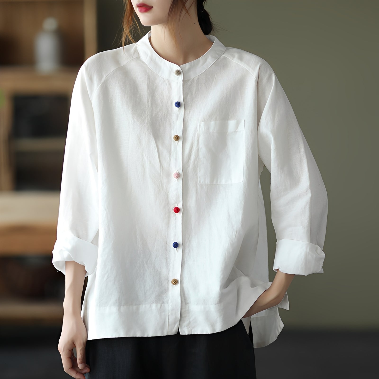 Nellie - Komfortable Bluse mit Taschen für Damen