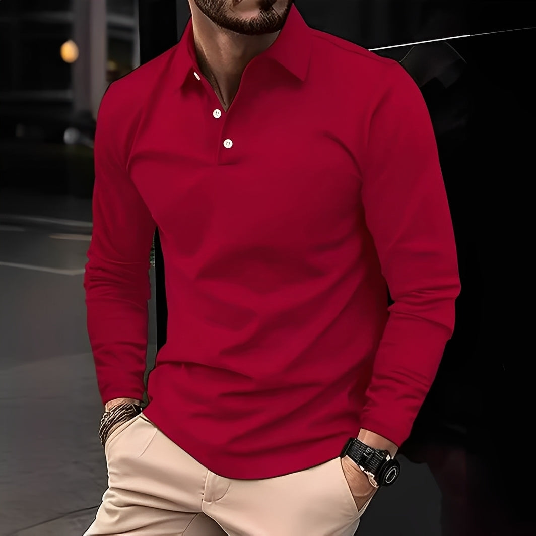 Deacon - Komfortables Langarm-Poloshirt für Männer