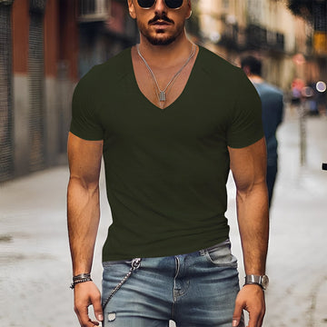 Kenneth - Herren V-Neck T-Shirt im entspannten Look