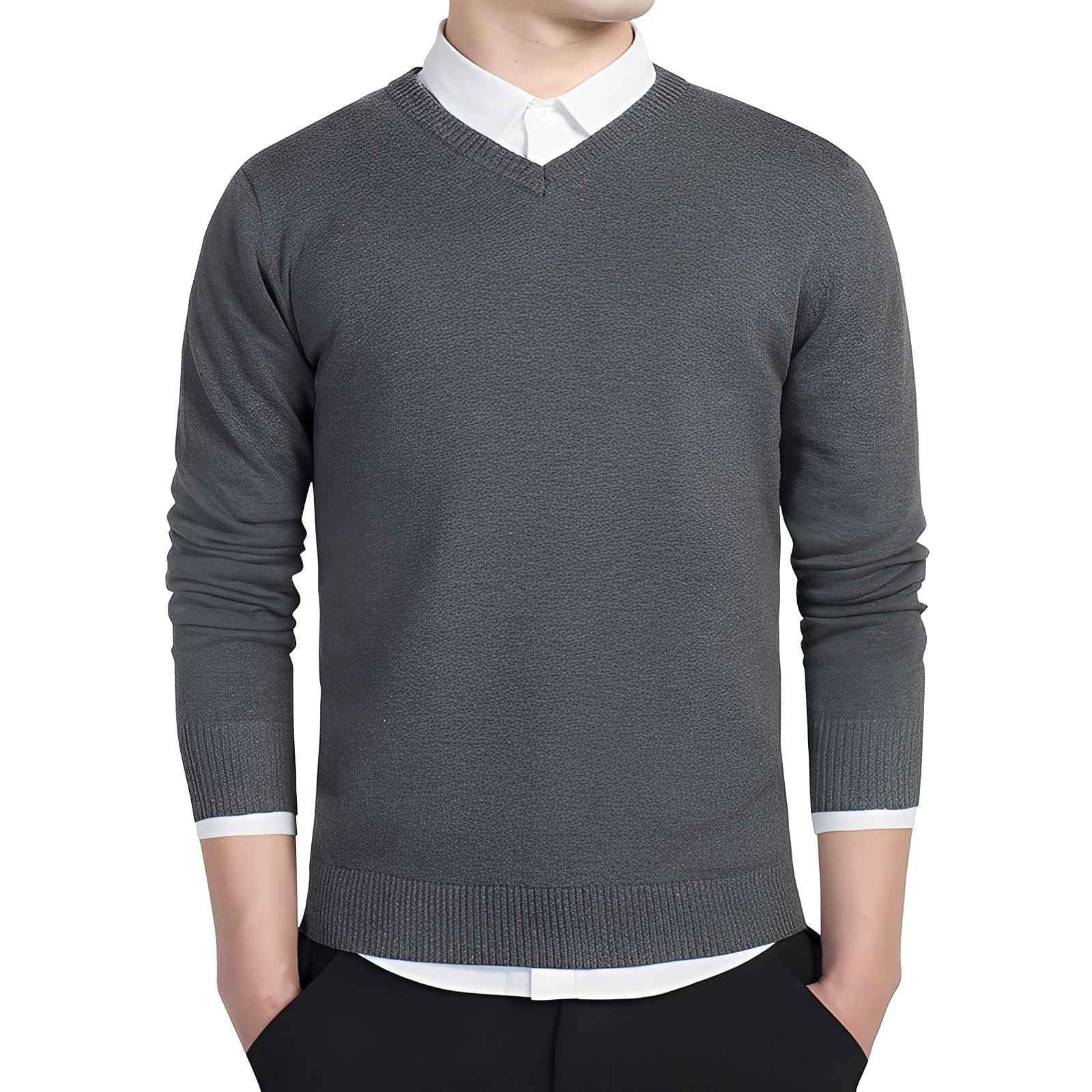 Tom - Legerer Herrenpullover mit V-Ausschnitt