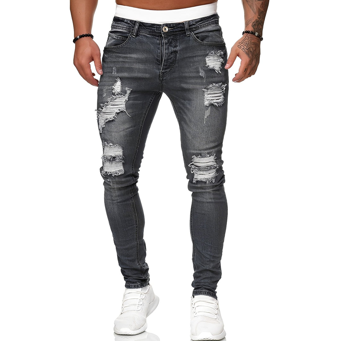 Annie - Herren-Skinny-Jeans mit lässigen Rissen