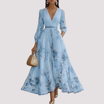 Leah - Midikleid mit Blumenprint und langen Ärmeln