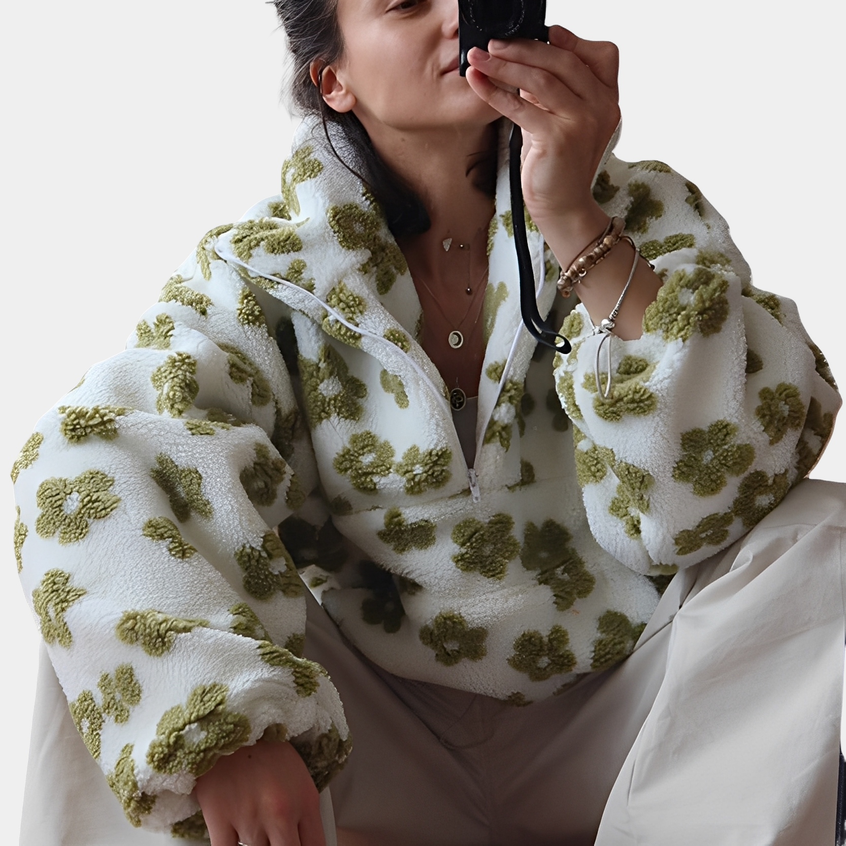 Elizabeth - Moderner Pulli mit Blumendekor