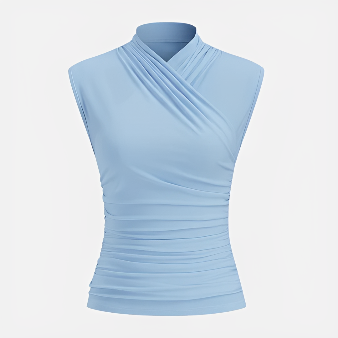 Mireya - Elegantes Top mit Kreuzkragen