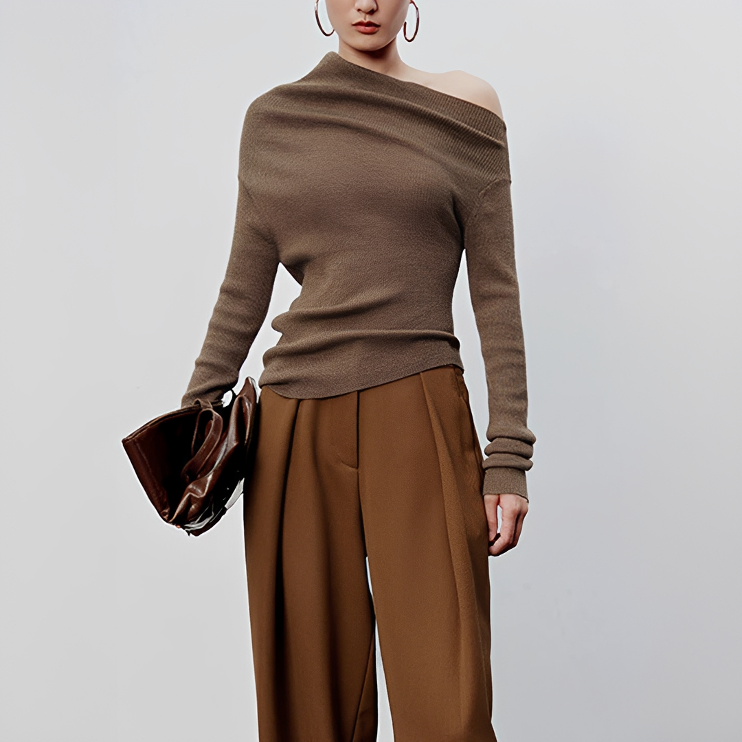 Larissa - Langärmliges Shirt mit asymmetrischem Design