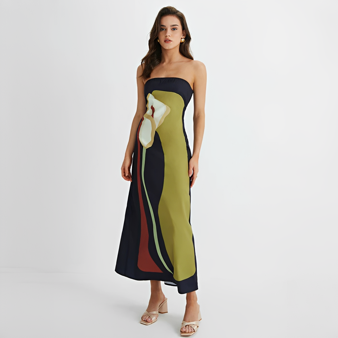 Delaney - Schickes Kleid mit floralen Mustern und Tube-Top