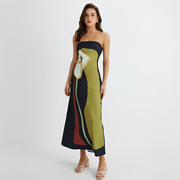 Delaney - Schickes Kleid mit floralen Mustern und Tube-Top