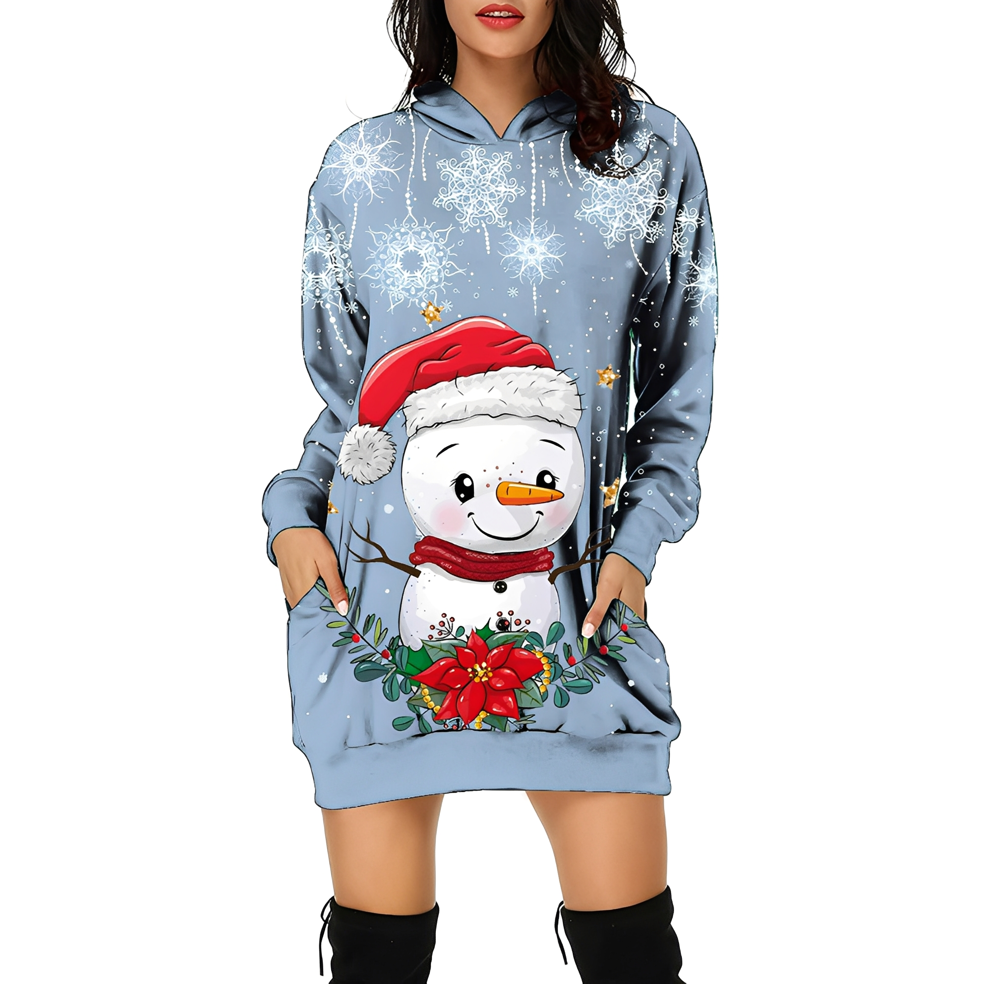 Georgia - Stilvolles Weihnachtskapuzenkleid für Damen