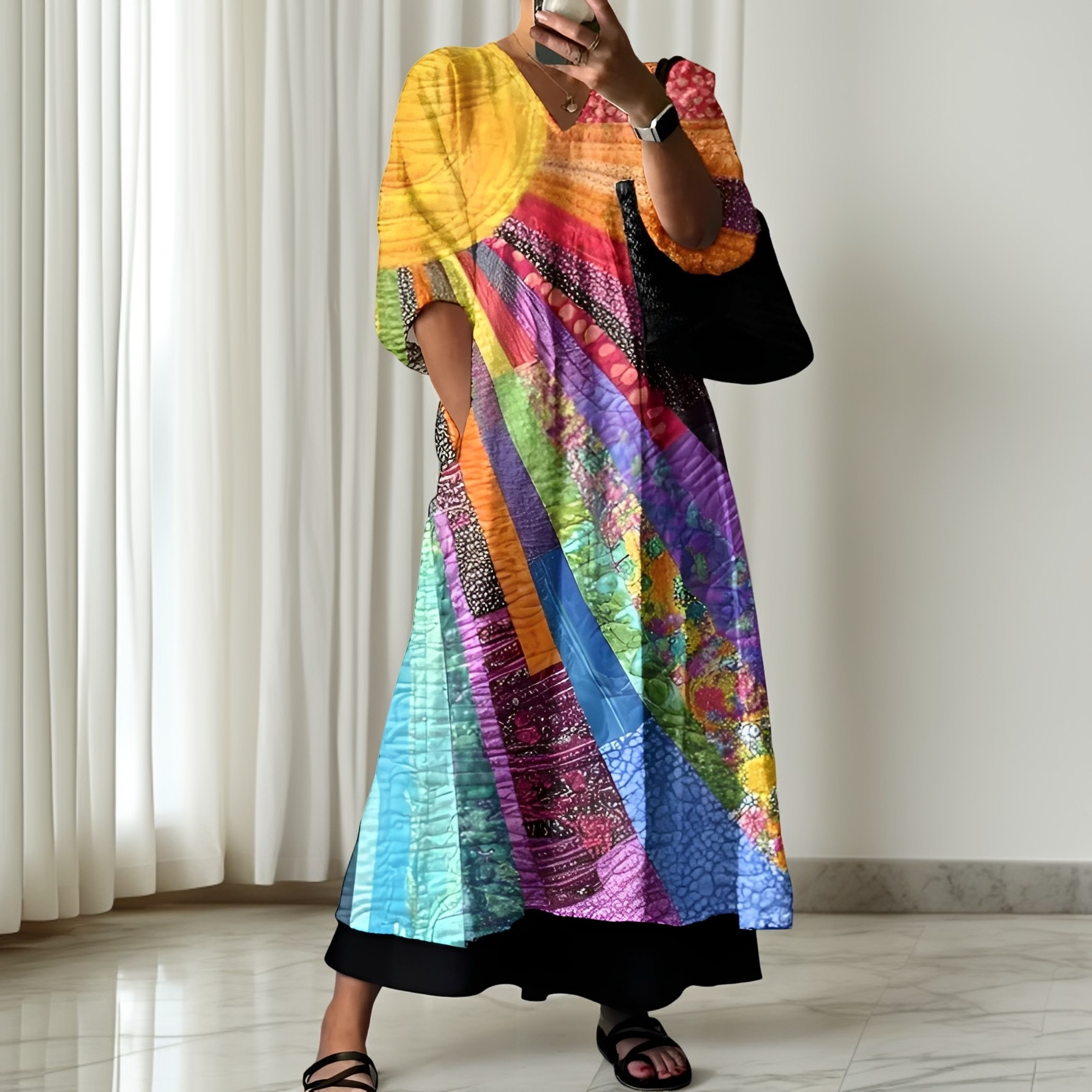 Zanna - Elegantes, buntes Damenkleid