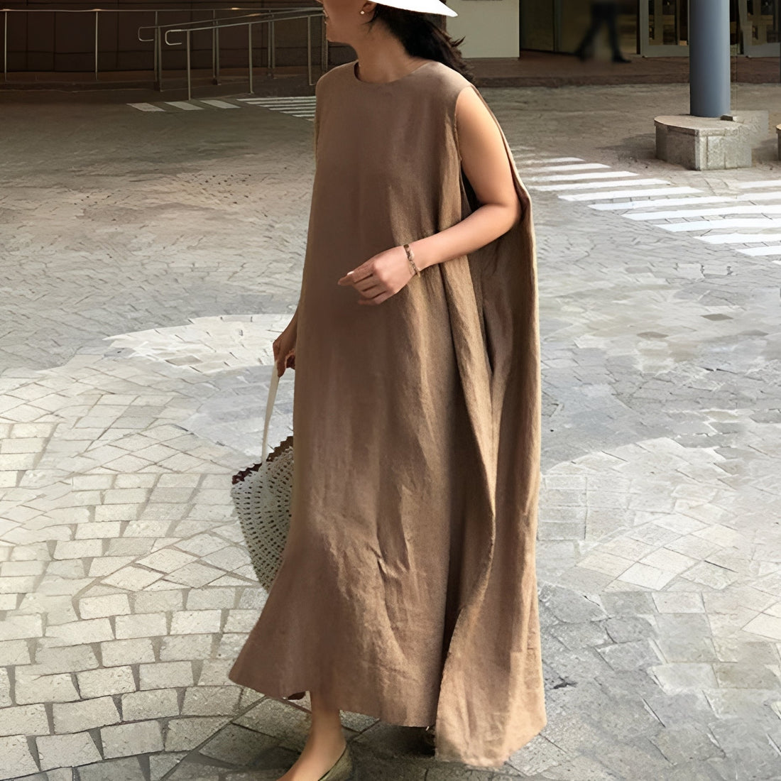 Carly - Entspanntes, ärmelloses Plisseekleid für Damen