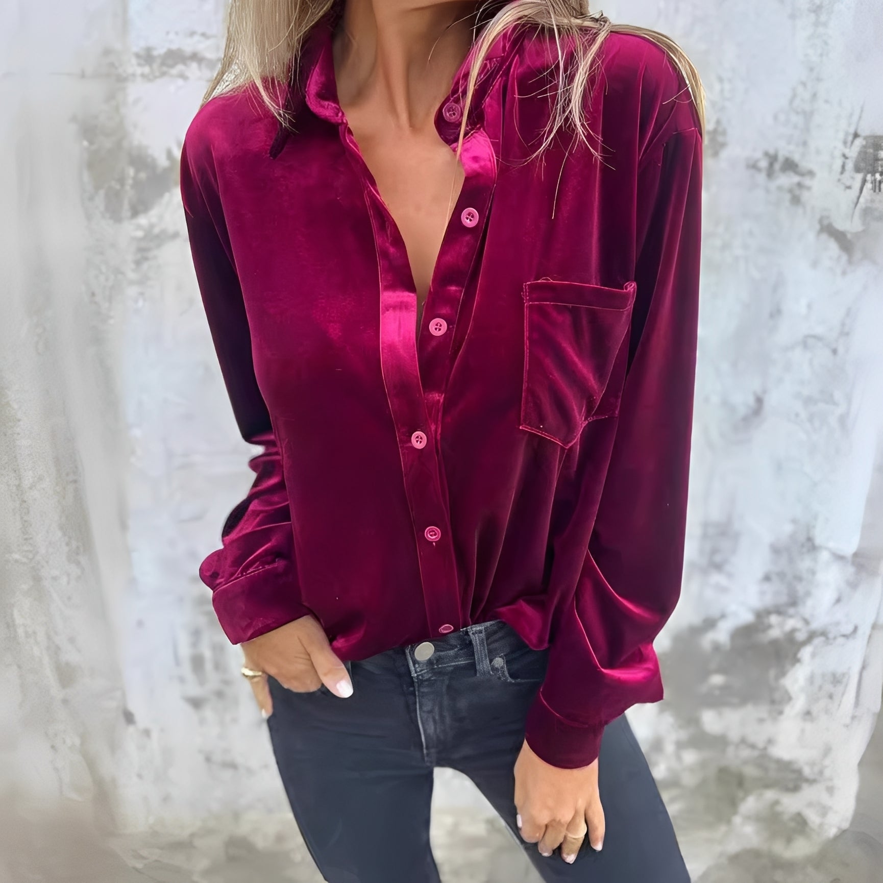 Jessie - Bluse mit langen Ärmeln und Knöpfen