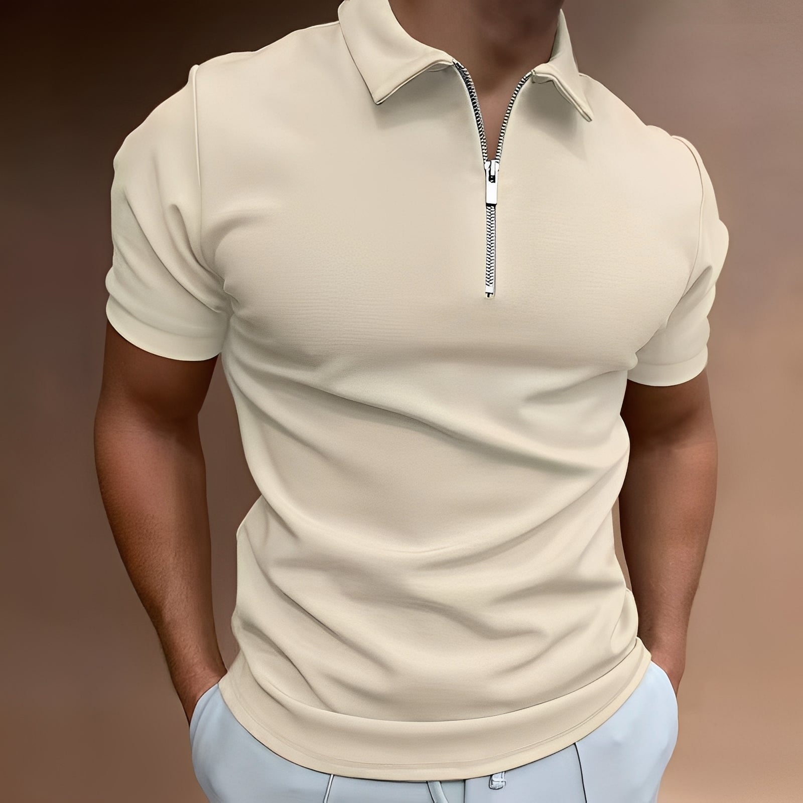 Carlos - Elegantes Polohemd mit Reißverschluss für Herren