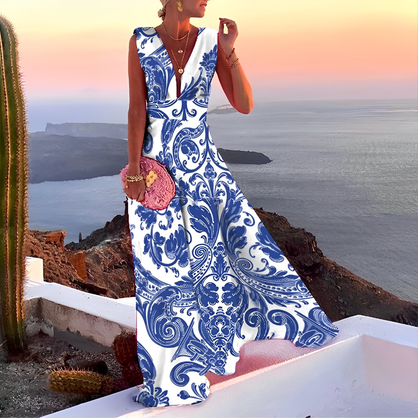Jayleen - Ärmelloses Maxikleid mit schlichtem Design